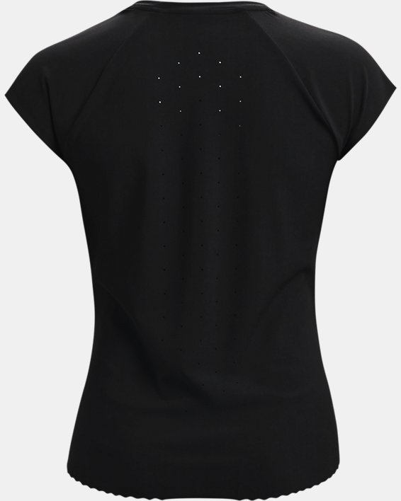 女士UA RUSH™ Perf短袖T恤, Black, pdpMainDesktop image number 6
